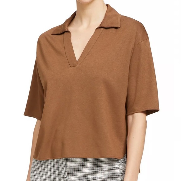 Theory Tops - THEORY cropped jersey polo